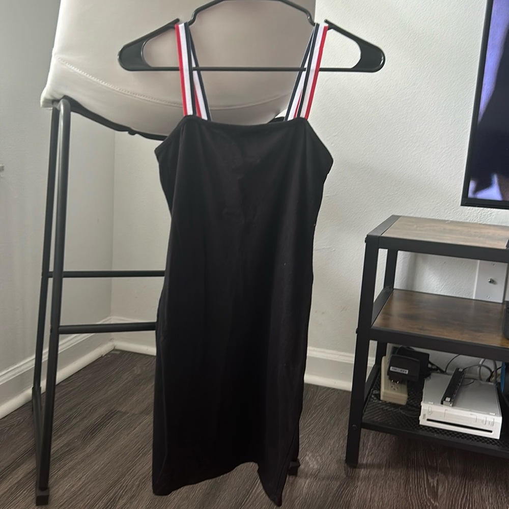 black mini dress